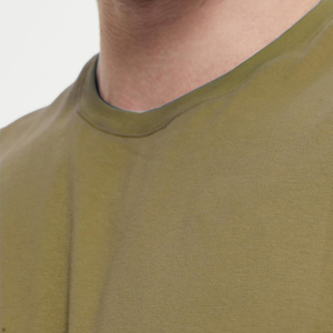 Camiseta sin Mangas para Hombre, Color Verde Oliva, Cuello Redondo, Color Sólido, Informal, de Punto, para Hacer Ejercicio - Product Image 3
