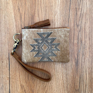 Moda Vintage cuero de vaca grabado con láser borla cremallera bolsa cuero genuino carteras largas occidental multifuncional señoras monedero - Product Image 2