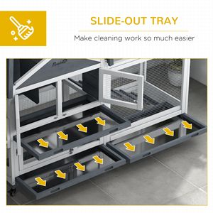 Lusso 65 \ "in legno grigio conigliera spazioso box con tetto apribile per conigli e piccoli animali - Product Image 6