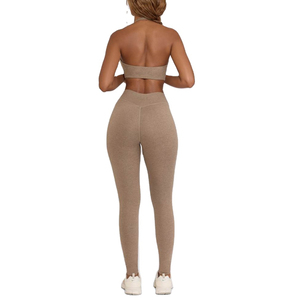 Sports 2-Piece Solid <b>Yoga</b> <b>Set</b> for Women with High Waist Butt Lift-Gym Fitness Activewear - Product Image 4