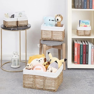 Panier en jonc de mer naturel écologique, organisateur de rangement multi-usages ou poubelle, décoration de salon, vente en gros au Vietnam - Product Image 2