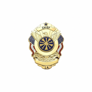 Pins de Solapa de Seguridad 3D Personalizados Directo de Fábrica 2026, Diseño de Logotipo Gratuito, Insignias de Metal Doradas/Plateadas para Uniformes de Seguridad - Product Image 1