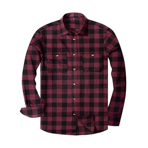 เสื้อเชิ้ตผ้าฟลานเนลทอลายตารางสำหรับผู้ชาย พรีเมียม เนื้อหนา 100% ผ้าฝ้ายย้อมเส้นด้าย ทอลายทวิล ผิวสัมผัสนุ่ม ผลิตแบบ ODM & OEM - Product Image 1