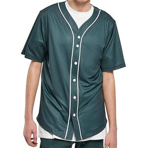 Maillot de baseball pour homme à 6 boutons, col blanc, fermeture frontale, tenue athlétique, style équipe, haut de sport urbain - Product Image 2