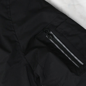 Chaqueta Bomber Negra para Hombre, Cuello Alto, Cierre de Cremallera, Resistente al Viento, Informal, de Poliéster, para Otoño - Product Image 6