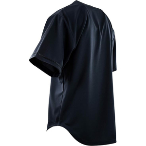 Plain Navy Blue Baseball Jersey Blank V-Neck Button Down Mesh Shirt For Customization <b>Performance</b> <b>Wear</b> - Product Image 3