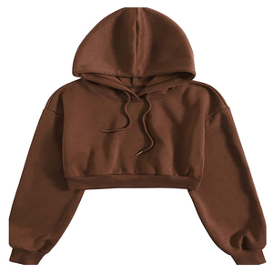 HAMIO SPORTS Sweat à capuche court confortable anti-plis pour femme 100 % coton Tissu léger et durable Look moderne pour la mode urbaine - Product Image 1