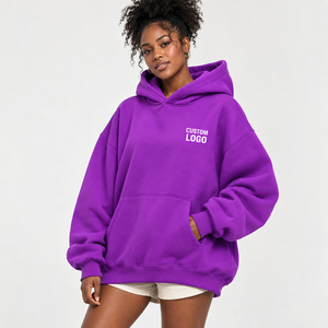 Sudadera con capucha extragrande de algodón suave para mujer, mezcla de algodón y forro polar, ropa informal diaria, fabricante OEM - Product Image 5