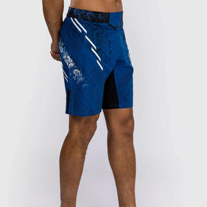 <b>Men's</b> Blue Printed Board Shorts Quick Dry Elastic Waist Sporty Swim <b>Trunks</b> with Pockets Mid Rise - Product Image 4