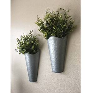 Jardinière murale de style traditionnel de forme ronde, plantes vertes de jardin, design minimaliste, décoration de la maison, jardinière murale galvanisée unique - Product Image 4