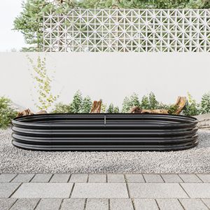 Large Oval Metal Raised Garden Bed Black Outdoor <b>Planter</b> for Flowers <b>Vegetables</b> and Plants - Product Image 1
