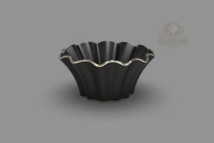 Bol décoratif en aluminium noir et or, personnalisé, écologique et luxueux - Décoration de table moderne et contemporaine - Product Image 6