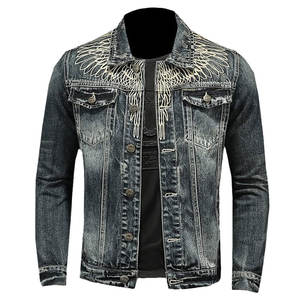 Chaqueta de lona vaquera con capucha al por mayor, corte oversize y diseño desgastado para hombre/mujer, colores y tallas personalizables, servicio OEM a granel - Product Image 1