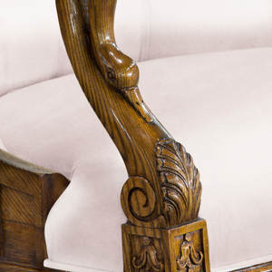 Fauteuil d'appoint classique européen antique rembourré pour salon et chambre, en bois de mahogany massif, fait main, luxe pour la maison et l'hôtel - Product Image 3