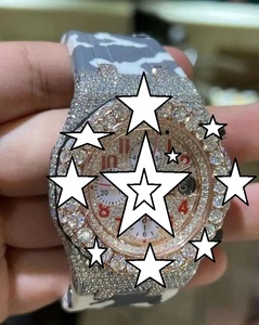 Luxury Unisex Stainless Steel Watch Dial Analog Mechanical Movement Moissanite <b>Chronograph</b> Sapphire Crystal Luminous Folding - Product Image 3