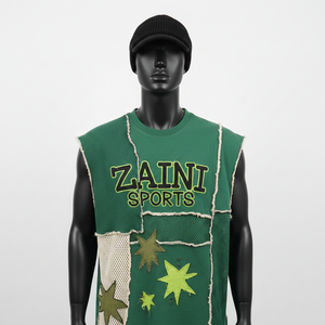 Camiseta sin mangas para hombre, algodón peinado premium, jersey liso, logotipo impreso en serigrafía, 100% algodón, camiseta para hombre, corte holgado, estampada - Product Image 1