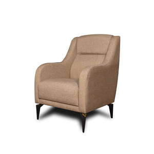 Fauteuil moderne en tissu durable avec pieds en bois, fauteuil lounge rembourré bleu sarcelle, doublure en coton pour salon, style mid-century - Product Image 2