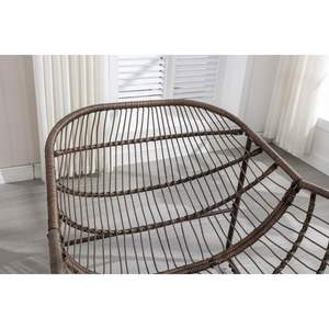 Outdoor Grey Rattan Rocking <b>Recliner</b> <b>Chair</b> with <b>Padded</b> Cushion for Porch Living Room <b>Garden</b> - Product Image 5