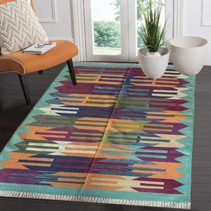 Stylish Cotton Dhurrie Area <b>Rugs</b> for Modern Living Room <b>Kitchen</b> Bedroom Set 004 - Product Image 1