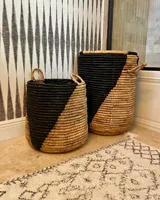 Panier de rangement rond en jacinthe d'eau, fait main, de luxe, durable, fournisseur en gros du Vietnam
