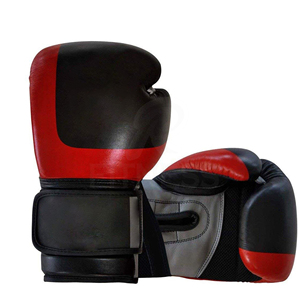 High Performance Boxing Gloves with Leather Construction Shock Absorbing Foam Padding and Secure Hook Loop <b>Wrist</b> <b>Strap</b> - Product Image 5