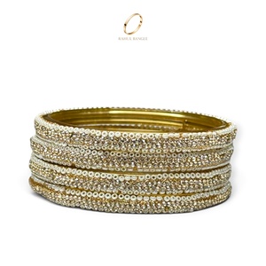 Bracelets en verre plaqués or de luxe pour femmes, bijoux en perles cachemiriennes, pour les mariages, prix de gros - Product Image 2