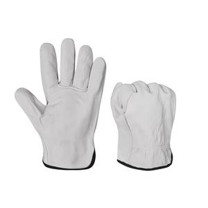 Gants de travail en cuir de chèvre grainé fabriqués au Pakistan, avec pouce en relief, anti-coupure, anti-chaleur, antidérapants, compatibles écran tactile, pour chauffeurs et ouvriers. - Product Image 2