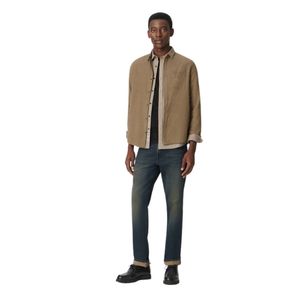 Chemise boutonnée à manches longues pour homme, couleur kaki, col classique, coupe régulière, style minimaliste, décontracté chic, vêtements de bureau, vêtements sur mesure, OEM - Product Image 3