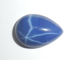 Zafiro Azul Estrella Pera 9x13 mm 6 Quilates Cabujón Pulido Creado en Laboratorio Efecto Estrella de 6 Rayos 4.5 mm de Altura para Fabricación de Joyas - Product Image 6