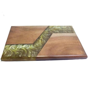 Planche à découper en résine et en bois personnalisable avec logo, durable, en époxy, pour la cuisine, le service et la décoration intérieure - Product Image 4