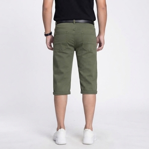 Shorts en jean décontractés bleus pour hommes, longueur genou, avec logo personnalisé, OEM, vêtements d'été en gros - Product Image 2