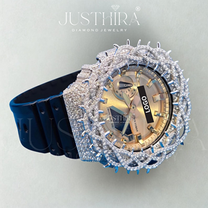 Montre de luxe à lunette argentée pour homme ou femme, montre G-Shock avec diamants Moissanite VVS de qualité supérieure, au meilleur prix d'usine - Product Image 5