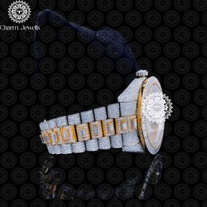 Montre pour homme Charm Jewells en acier inoxydable, boîtier de 40 mm, accents de diamants, analogique, luxe, mode, mouvement mécanique, date automatique, fonction push - Product Image 5