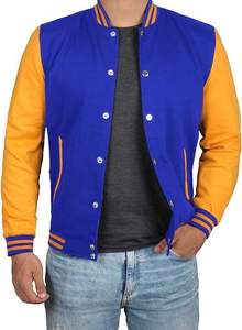 Baseball Varsity <b>Jacket</b> <b>for</b> <b>Men</b> Women Custom OEM Embroidered Winter <b>Smart</b> <b>Casual</b> Stand Collar 100% Wool Quick Dry - Product Image 2