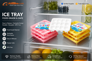 Ice Tray <b>9</b> Grids Food Grade Plastic Reusable Stackable BPA Free Safe for Freezer Use - Product Image 5