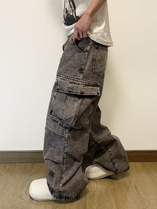 Jeans en denim coupe ajustée pour hommes, personnalisables en gros, pantalons décontractés - Product Image 4