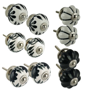 Black Ceramic <b>Door</b> <b>Knobs</b> Kitchen Hand Painted Floral Antique Usage Home Dresser <b>Door</b> Cabinet Handmade <b>Decorative</b> Turquoise - Product Image 4