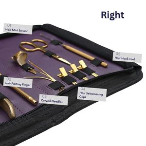 Kit d'outils professionnels pour extensions capillaires, très tendance, en acier inoxydable de qualité chirurgicale, comprenant pince à sertir plate, outil à boucle et crochet, et fil à perruque - Product Image 2