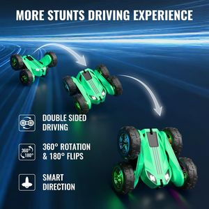 Auto RC Ricaricabile con Rotazione a 360 Gradi, Velocità 20km/h, Doppio Controllo Remoto, per Acrobazie e Fuoristrada - Product Image 1