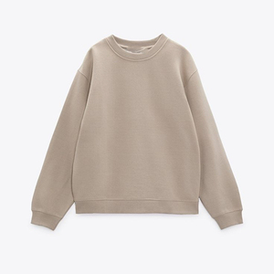<b>Top</b> Quality Women's Crew Neck Sweatshirt Solid <b>Pink</b> 100% Cotton Knitted <b>Long</b> <b>Sleeve</b> Autumn Casual Style 2026 - Product Image 2