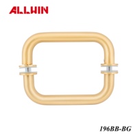 Poignée de porte ronde en verre de 19 mm en laiton finition or brossé, design moderne, personnalisable OEM/ODM, pour salle de bain ou hôtel