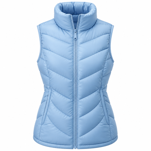 Warm Knitted Breathable Eco-Friendly Windproof Canvas <b>Packable</b> Sleeveless <b>Jacket</b> Plus Size Winter Woman Puffer Vest Custom - Product Image 2