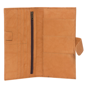 Luxury Brown Cowhide Leather Wristlet <b>Purse</b> Clutch <b>Phone</b> <b>Wallet</b> Case Zipper Closure Custom Logo Tassel Hard Feature Make-Up Bag - Product Image 3