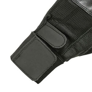 Custom LOGO Leather Half Finger Weightlifting <b>Gloves</b> Breathable Anti-Slip Workout Grip for Strength Training Gym Use OEM - Product Image 3