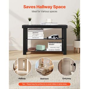 Scarpiera a 3 livelli in bambù con panca, 70 x 29 x 45 cm, organizer da ingresso con accesso frontale, capacità 130 kg - Product Image 5