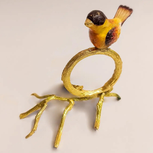 Anneau de serviette doré pour décoration de fête, anneau de serviette rond en métal avec fleur attachée, accessoires de mariage - Product Image 4