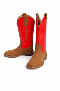 Bottes de cowboy western montantes brodées pour hommes, grandes tailles, style tendance color block, type bottes de chevalier - Product Image 3