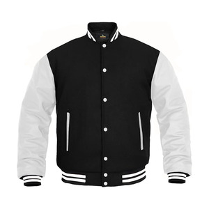 Veste universitaire pour homme, manches en cuir véritable et mélange de laine, vestes universitaires pour garçons, tailles XS-5XL - Product Image 1