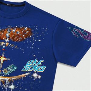 T-shirt en coton épais surdimensionné pour homme, col côtelé, coupe droite, épaules tombantes, respirant, streetwear vierge, vente en gros. - Product Image 3