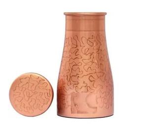 Modern Eco-Friendly <b>Printed</b> Pure Copper Water Bottle Lid for Home Hotel Outdoor Use-<b>Large</b> Capacity Double <b>Wall</b> Drinkware - Product Image 1